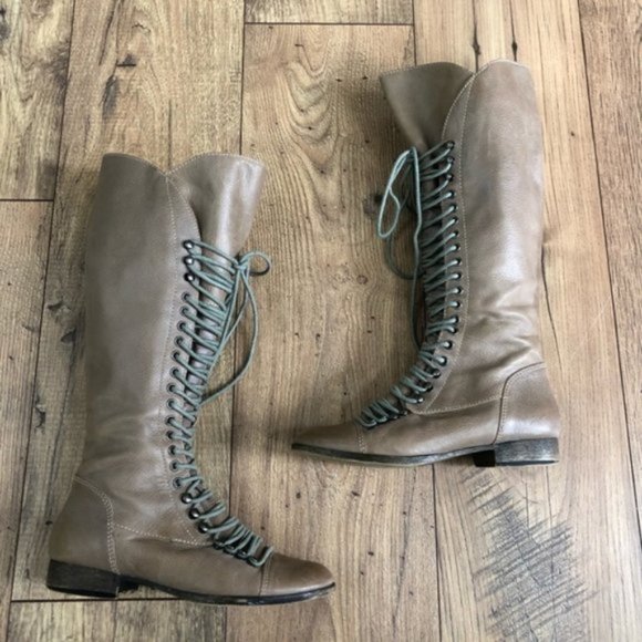 Steve Madden Shoes - Steve Madden Lorra Tall Lace Up Leather Boots